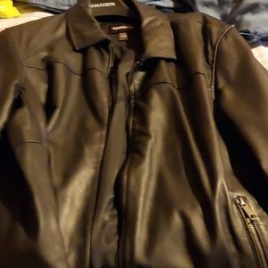 Danier black leather jacket, 2XL, men's, zippered cuffs